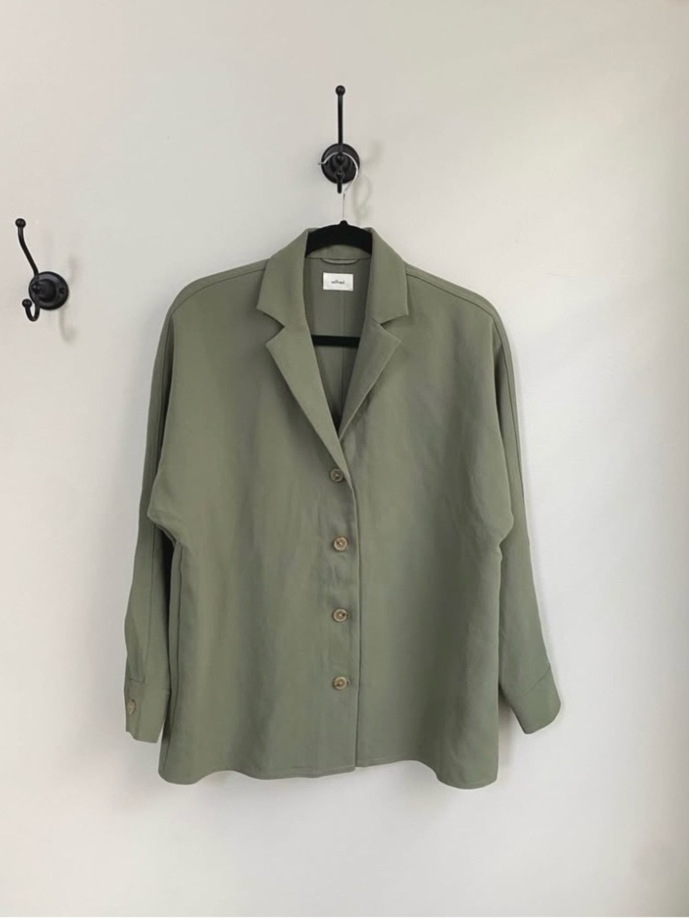 Aritzia Wilfred Freeform Blazer Shirt in Smokey Sage Womens Size Small